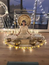 Evening sound healing setup with gong, singing bowls and fairy lights, Baner, Pune